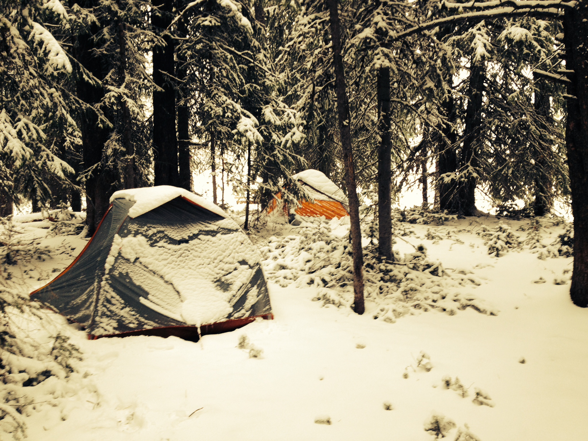snow on our tents